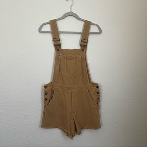 Pilcro The Wanderer Short Overalls in Honey Tan Sz 28